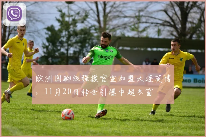 欧洲国脚级强援官宣加盟大连英博，11月20日转会引爆中超冬窗